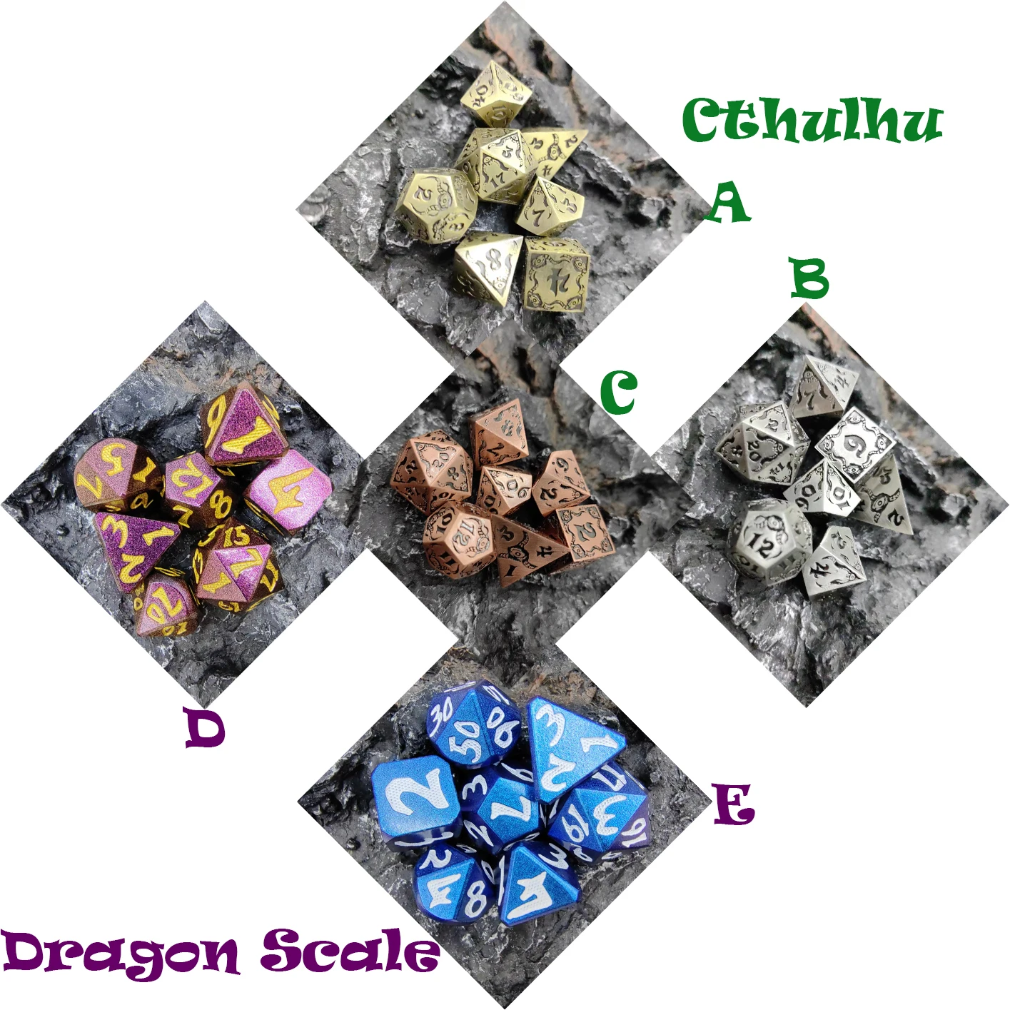 D & D RPG  ݼ ֻ Ʈ Cthulhu, 巡  Ÿ (d4 d6 d8 d10 d12 d20 & D %)
